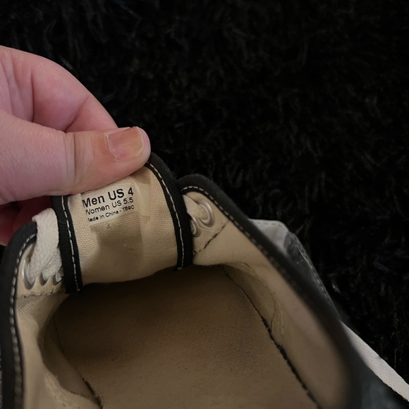 Black canvas material with white bottoms Authentic Vans Low Top Ankle! - Picture 4 of 5